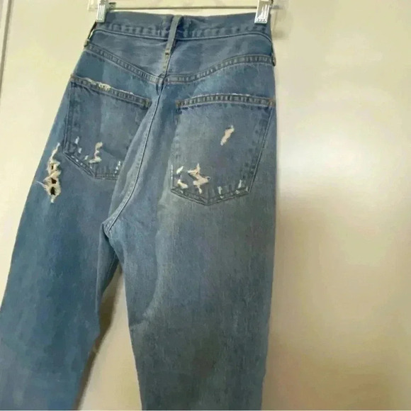 AGOLDE distressed high rise straight  jeans - Picture 2 of 11